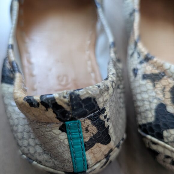 TIEKS "SAND SNAKE" PRINTED LEATHER BALLET FLATS SIZE 7 USED - Picture 9 of 15